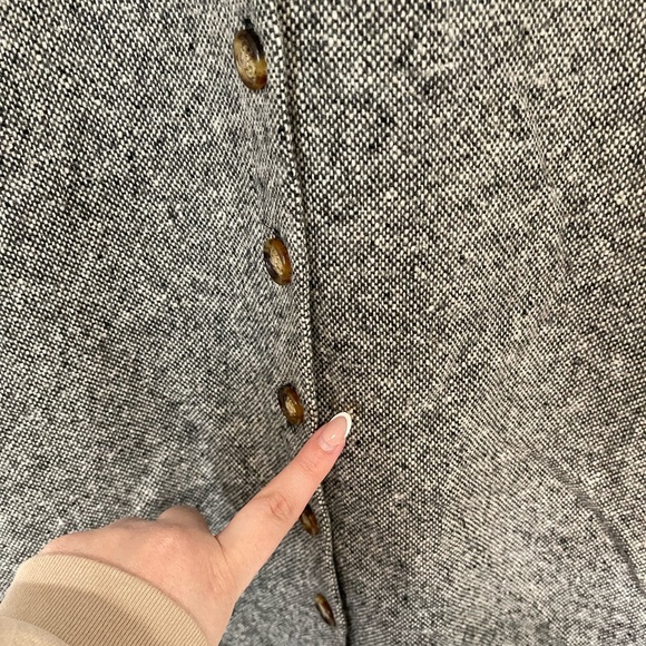 Orvis Womens Tweed Sleeveless 100% Wool Full Front Button Jumper Dress Size 12 P - Picture 2 of 5